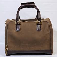 Diane Von Furstenberg Brown Suede Travel Bag Carry On ...