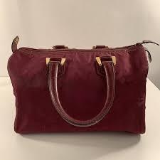 Christian Dior Bagages Vintage Burgundy Logo Canvas Boston ...