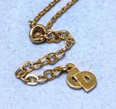 Christian Dior CD logo gold necklace women's accessories From Japan y6886 | eBay