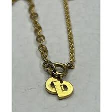 Dior Gold Necklace with Crystal Accents