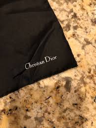 Christian Dior Square Scarf Handkerchief Black Hand Rolled ...