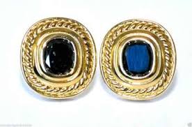 TWO TONE CLIP EARRING WITH PAVE CRYSTAL CE... | eBay