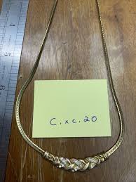 herringbone gold tone necklace with Extender, unknown item, marked NR - C.xc.20 | eBay