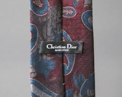Dior Paisley Tie. Red Blue Gray Pattern Tie. Vintage. Office ...