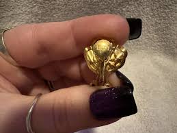 Vintage Bugbee & Niles Goldtone Crystal Layered Flower ...