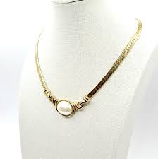 Vintage MARVELLA Goldtone Pearl Choker Necklace - 16 Inch - Etsy