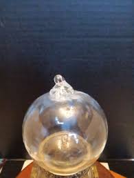 Unique Hand-Blown Art Glass Ornament Clear With Blue Speckle ...