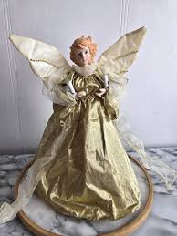 Vintage 12" Blond Angel Gold Dress and Golden Wings Head and ...