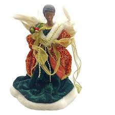 Black Angel Christmas tree topper Holiday angel African American velvet | eBay