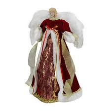 18'' Red and Gold Angel in a Dress Christmas Tree Topper - Unlit, Color: Red - JCPenney