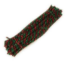 100 Chenille Craft Stems Tinsel Pipe Cleaners CHRISTMAS Mix ...