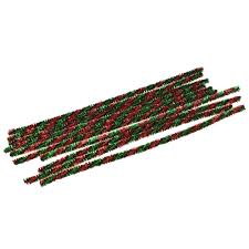 Christmas Tinsal Twists, Red/Green, 12-Inch, 10-Piece ...