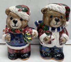 christmas teddy bears salt and pepper shakers | eBay