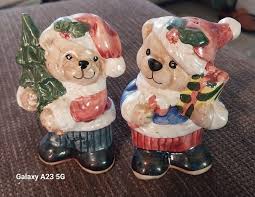 Vintage Christmas Bear Salt & Pepper Shaker Set Holidays Classic Family Dinner - Etsy