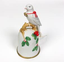 Vtg 1986 Bird w Holly White Bell Christmas Ornament Lefton ...