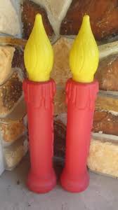 2 RED CANDLE NOEL Christmas 40" BLOW MOLD Yellow Flames | eBay