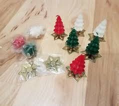 Vintage Mini Christmas Tree Candles Brass Metal Star ...