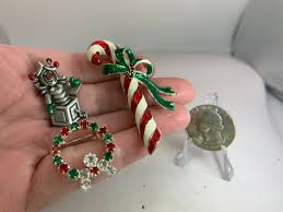 Lot of 3 Christmas Wreath Candy Cane Jack i/t Box JJ Vintage ...