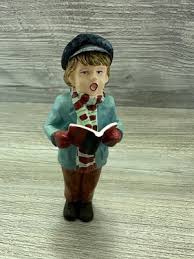 Small Caroler ceramic statuette collectible Christmas Figure ...