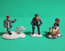 Set of 3 Christmas Village Figurines for Christmas Village ...