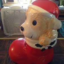 Ceramic dog Christmas stocking cookie jar | eBay