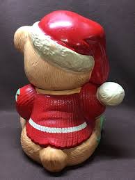 Vintage Ceramic Christmas Bear Cookie Jar - Etsy Canada
