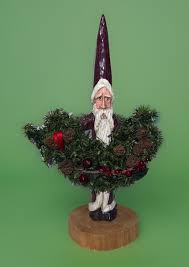 Old World Pencil Santa Decor Wreath Christmas Folk Art 13 ...