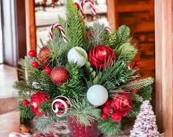 Farmhouse Red Christmas Floral Centerpiece, Whimsical ...