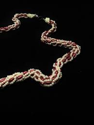 Classic Red and White Beaded Necklace - Babool Gallery