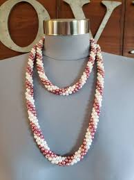 Vintage Beaded Twisted 2 Tone Faux Pearl Necklace ...