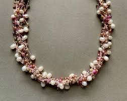 Pink & White Pearl Threaded Beaded Necklace - Etsy