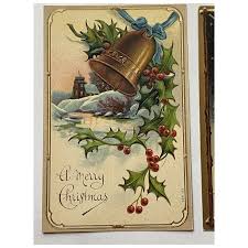 2 German Embossed Christmas Bells Postcards. For Sale at ...