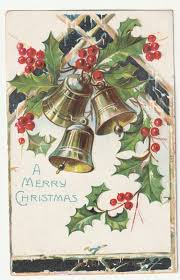 VINTAGE CHRISTMAS POSTCARD - A MERRY CHRISTMAS - BELLS ...