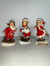 3 Christmas Female Glass Ornaments of Skating | eBay