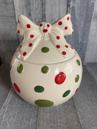 Santa's Cookies Polka Dot Ornament Cookie Jar - Etsy Norway