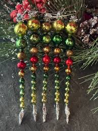 Vintage Glass Bead Icicle Ornaments Set of Five Upcycled ...