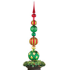 Collections Etc Elegant Christmas Ornaments Porch Planter ...