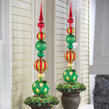 Collections Etc Elegant Christmas Ornaments Porch Planter ...
