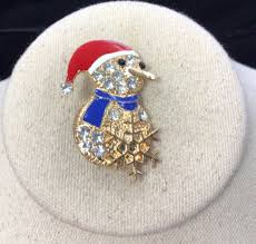 Christmas Holiday Gold Tone Rhinestone Bird Fashion Pin ...