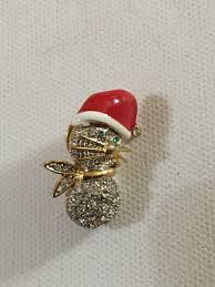 Christmas Brooch Pin Lot with Sparkling Rhinestones Santa ...