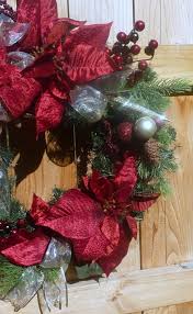 Burgundy and Champagne Christmas wreath, Poinsettia wreath ...