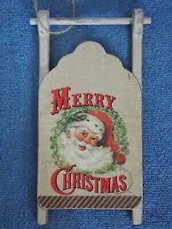 Merry Christmas " Santa Sled Christmas Ornament By Pela Studio Wild Apple 8" | eBay