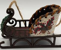 Country Christmas Sleigh Ornament Set | eBay