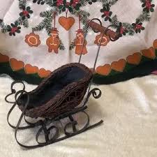 Holiday | Vintage Victorian Doll Sleigh Wickerrattan Metal ...