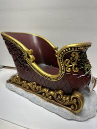 Roman Joseph's Studio 12.5" Long Deep Red Gold Sleigh on ...