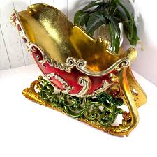 Vintage Victorian Style Sleigh Centerpiece: Holiday Tabletop ...