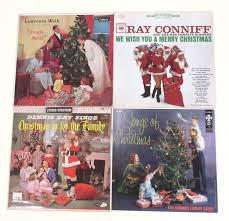 Christmas 1960s Family Record Cover Decor, Trees, Santa, 4 ...