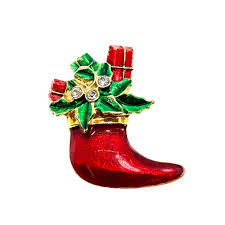 Christmas Stocking Brooch / Vintage Holiday Jewelry - Etsy