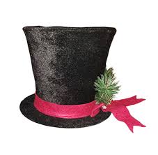 Christmas Decorative Velvet Top Hat Decor 9" | eBay