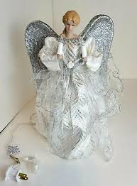 Vintage Lighted ANGEL CHRISTMAS TREE TOPPER w/Porcelain Head (12.5" H) - NEW | eBay
